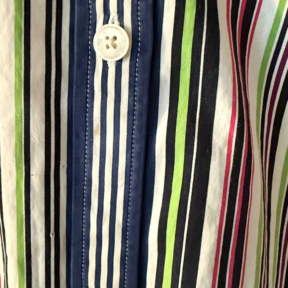 Striped Multicolor Talbots 3/4 sleeve 100% Cotton Blouse - Comfy & Cool - Picture 4 of 4